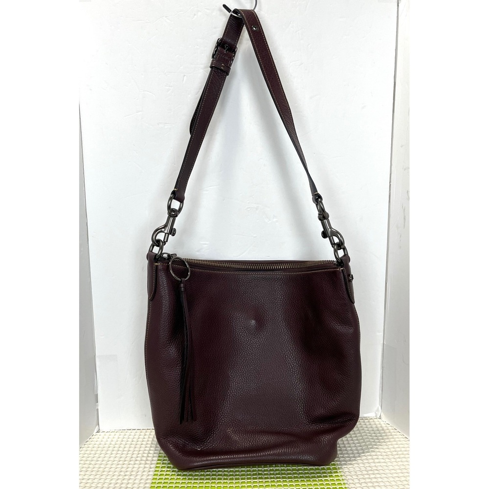 Coach 1941 Duffle Bag Oxblood Glovetanned Pebble Leather Crossbody 29257 GOOD